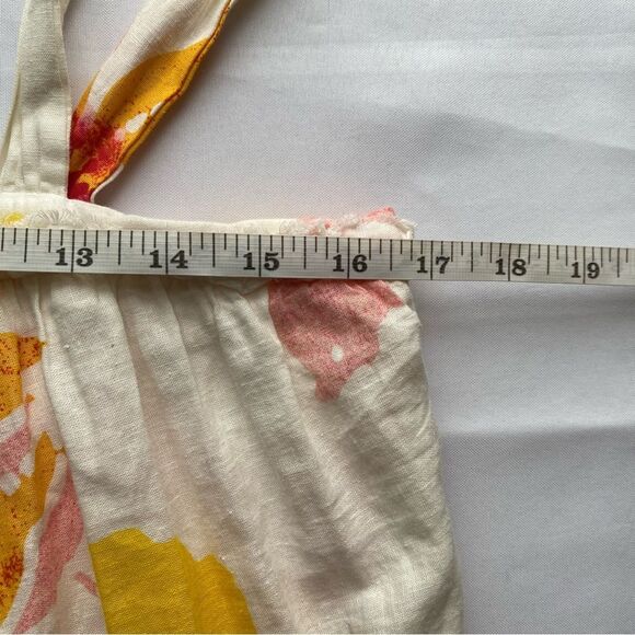 Free People White Floral Moonshine Linen Blend Midi Dress Size Extra Small - Picture 13 of 14